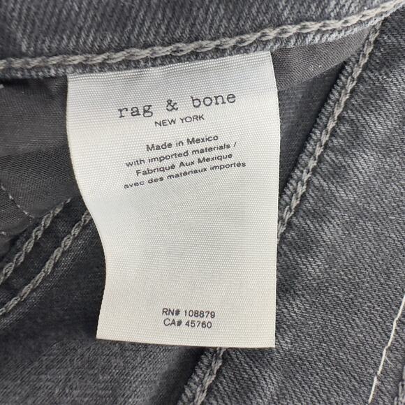 Rag & Bone Jeans Mens 32x34 Slim Fit 2 Gray Charcoal Button Fly Stretch - Picture 7 of 11